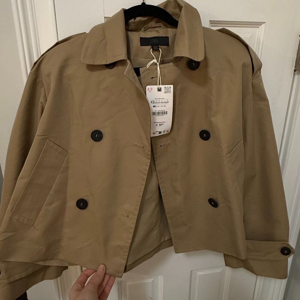 Zara Cropped Trench Jacket- NWT